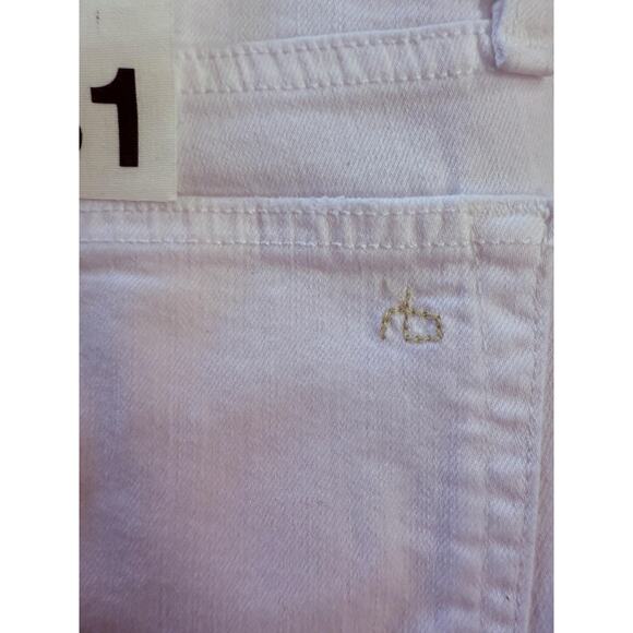 Rag & Bone Dre Capri Jeans Women's 31 White Distressed Cropped Frayed Hem Denim - Picture 10 of 12